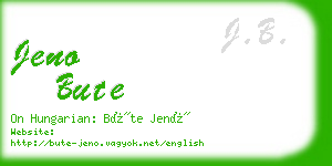 jeno bute business card